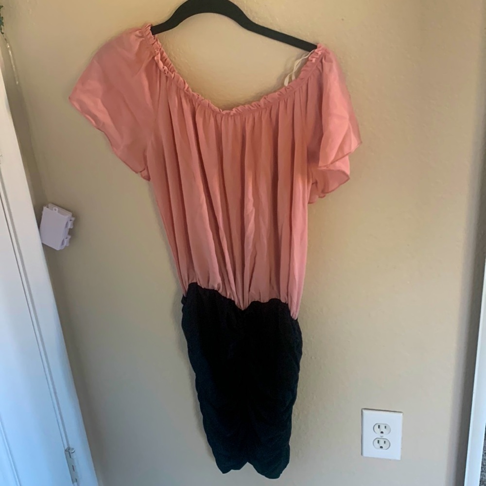 Pink and black dress